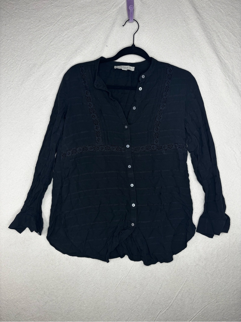 Loft black womens XS button up shirt